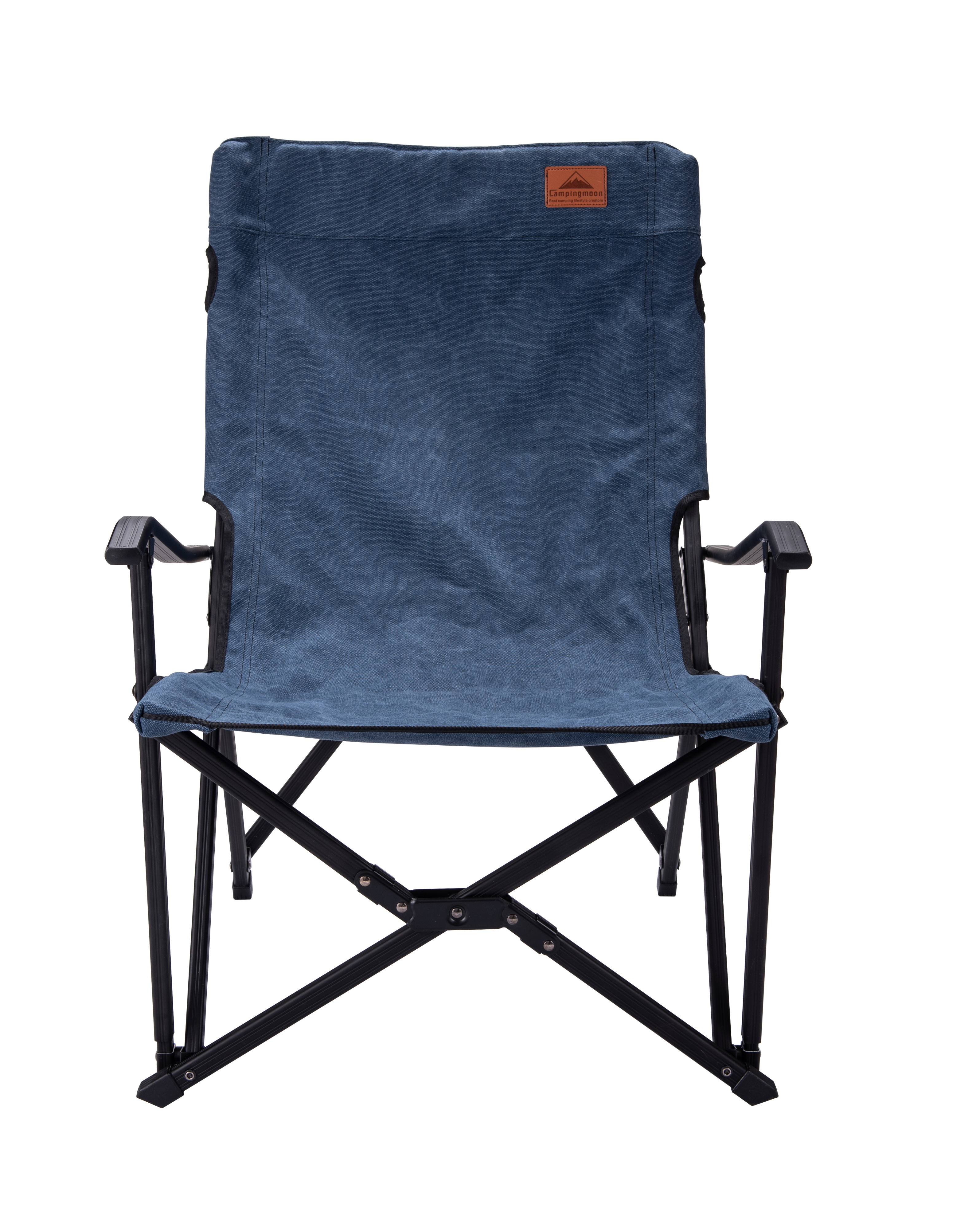 F-1003C-BL Foldable Low Camping Chair Cotton Canvas Blue | Campingmoon