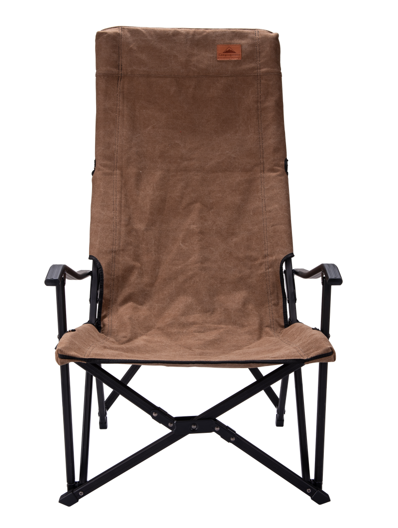 Load image into Gallery viewer, F-1002C-CF Foldable High-Back Low Camping Chair - Cotton Canvas in Coyote Brown
