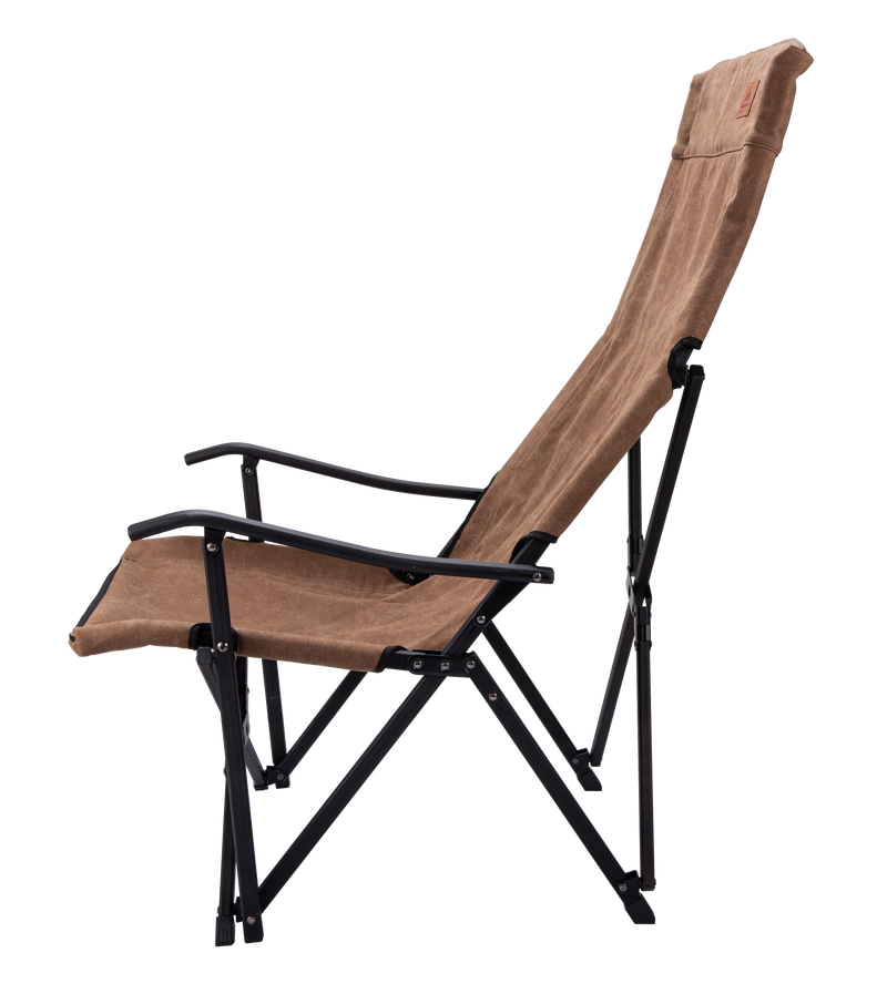 Load image into Gallery viewer, F-1002C-CF Foldable High-Back Low Camping Chair - Cotton Canvas in Coyote Brown