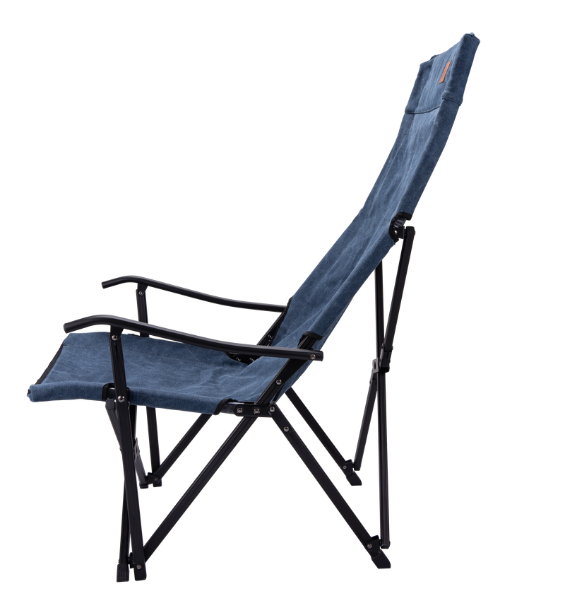 Load image into Gallery viewer, F-1002C-BL Foldable High-Back Low Camping Chair - Cotton Canvas in Blue