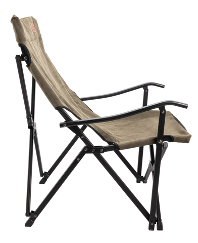 <b>NICELY CURVED BACK</b>
This chair has a nice bent shape in back, when you’re seated and provides comfortable back support.
The seat height is a low style of about 14''/36cm, close to the ground, and more suitable for enjoying a bonfire than other high back chairs.