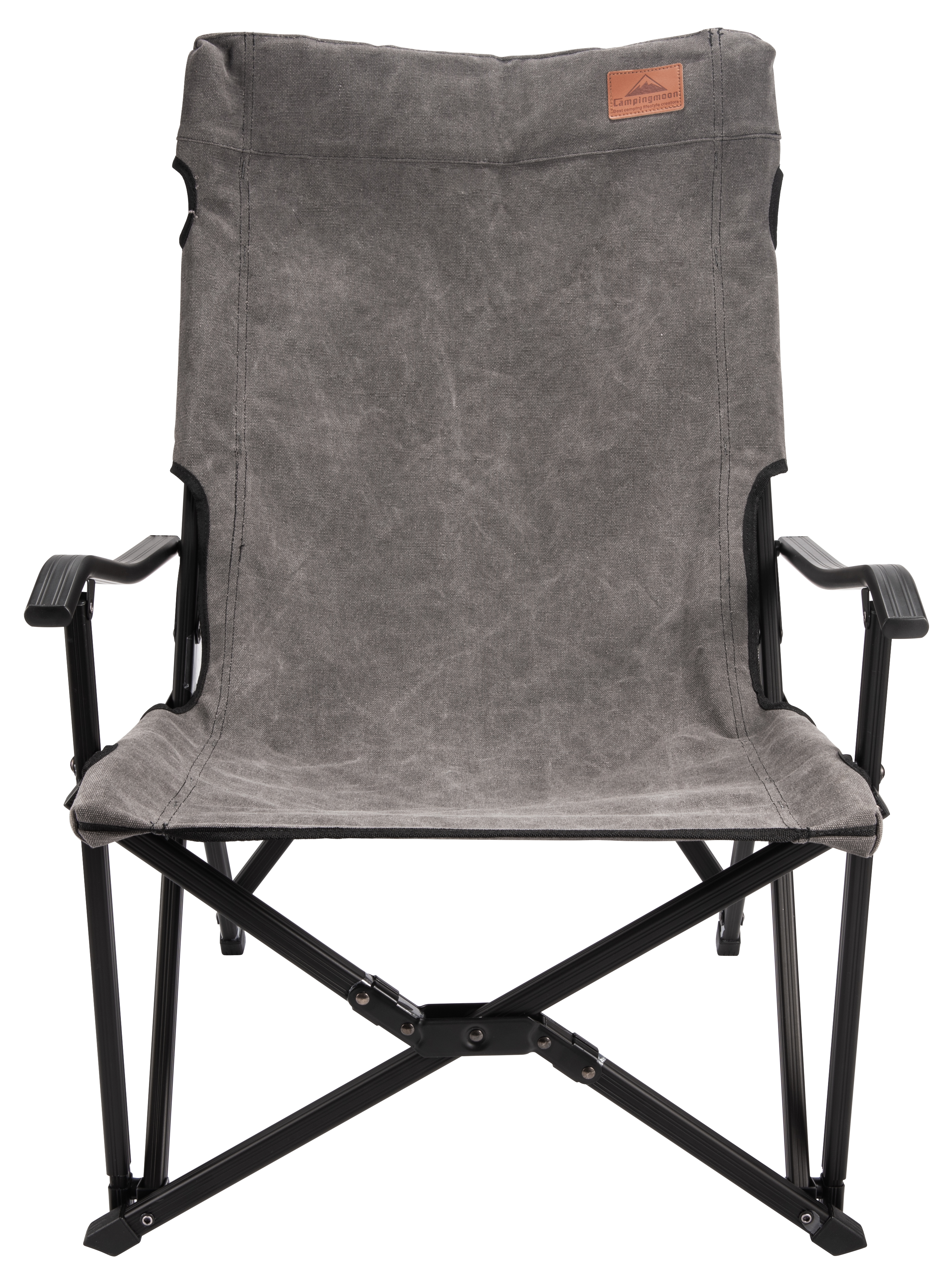 F-1003C-H Foldable Low Camping Chair Cotton Canvas Gray | Campingmoon