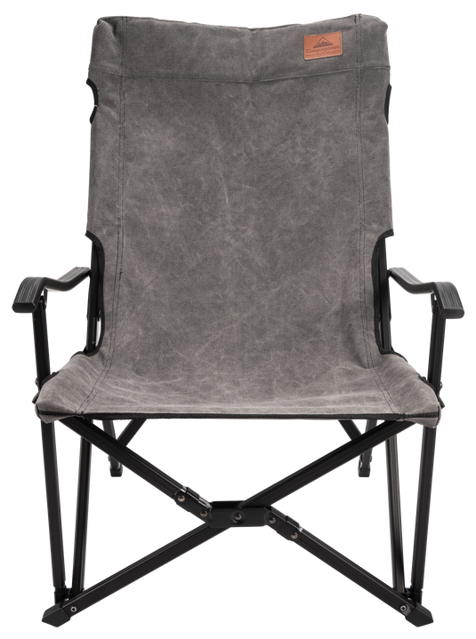 F-1003C-H Foldable Low Camping Chair - Cotton Canvas in Gray