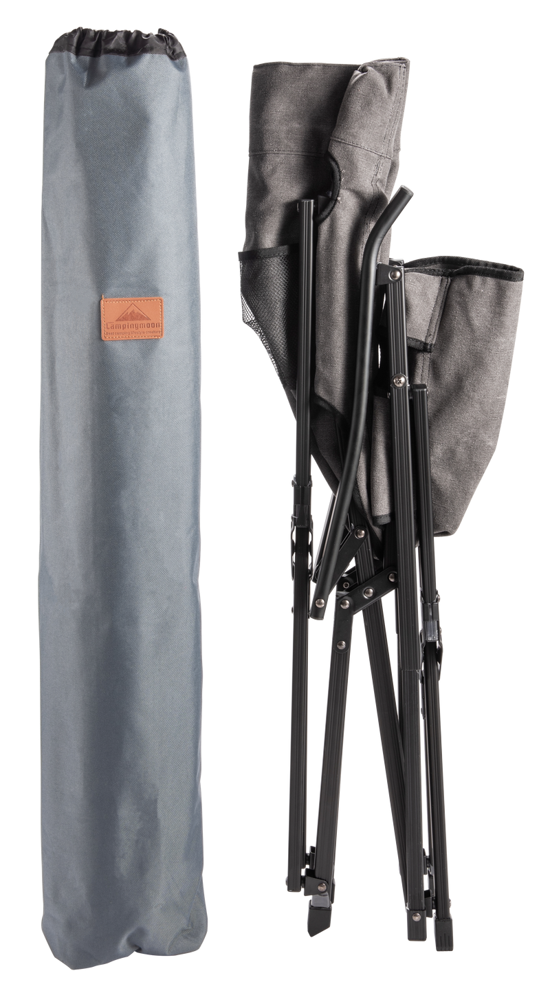 Load image into Gallery viewer, F-1003C-H Foldable Low Camping Chair - Cotton Canvas in Gray