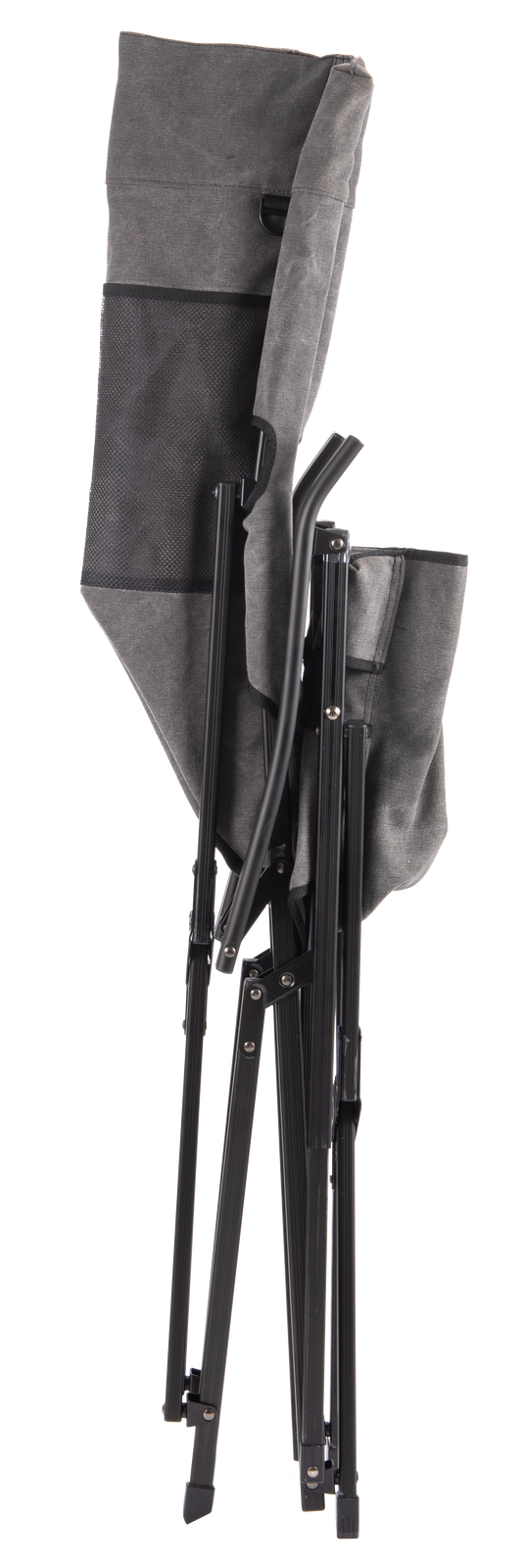 F-1001C-H Foldable Cotton Canvas Camping Chair for Campfire High Back Chair Gray