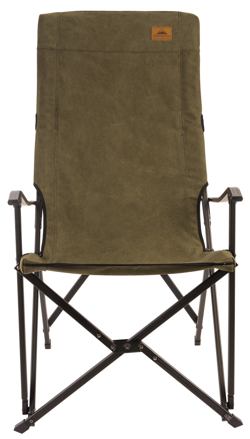 Load image into Gallery viewer, F-1001C-K Foldable Cotton Canvas Camping Chair for Campfire High Back Chair Khaki