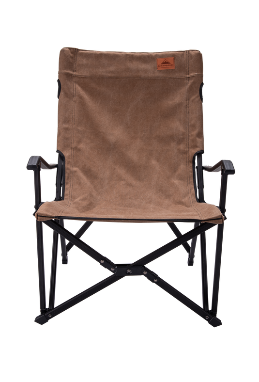 F-1003C-CF Foldable Low Camping Chair - Cotton Canvas in Coffee
