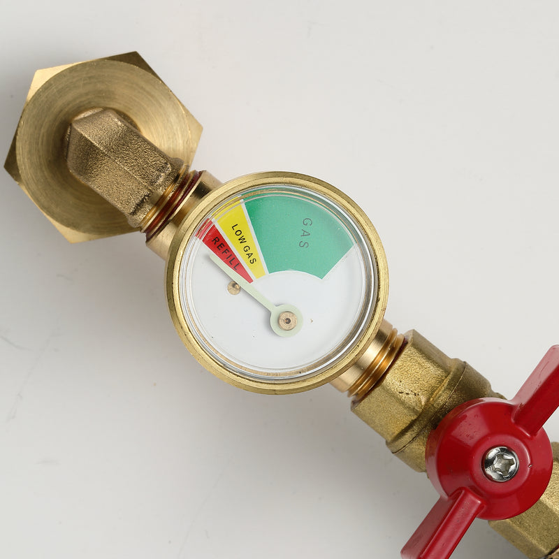 Load image into Gallery viewer, PZ-104 QCC1 Propane Refill Elbow Adapter, with Gauge & Valve, 1LB to 40LB tank