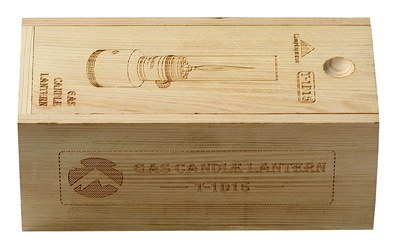 Load image into Gallery viewer, T-1D15 Camping Gas Lantern, Wooden Case Gas Candle with Empty Tank