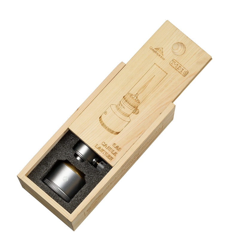 Load image into Gallery viewer, T-1D15 Camping Gas Lantern, Wooden Case Gas Candle with Empty Tank