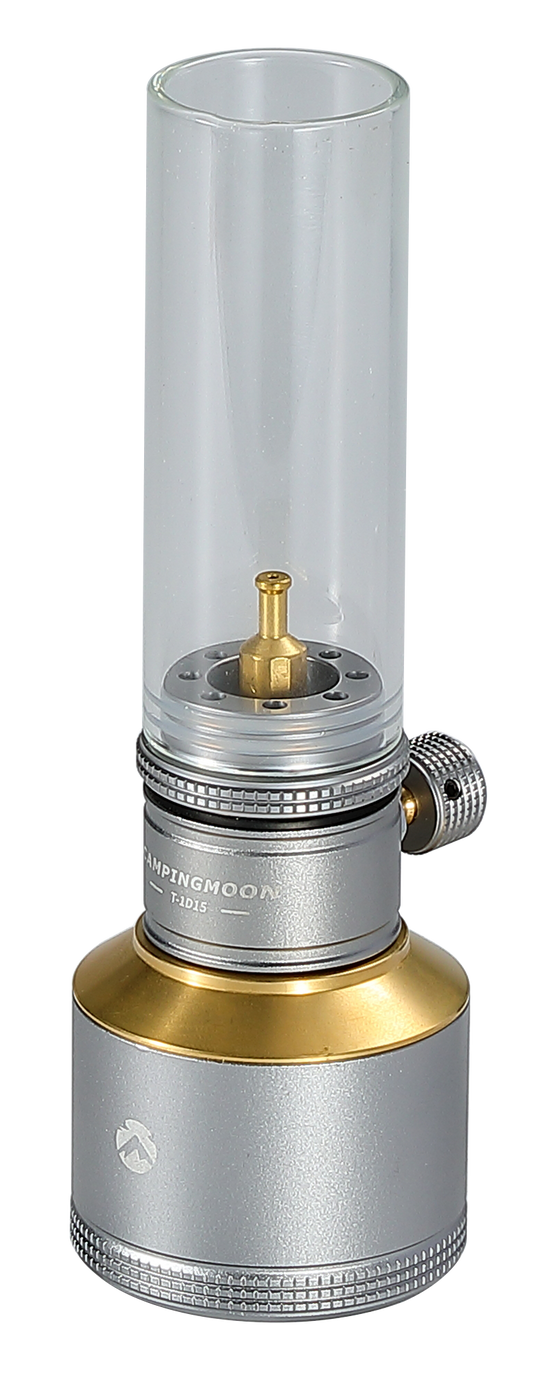 T-1D15 Camping Gas Lantern, Wooden Case Gas Candle with Empty Tank