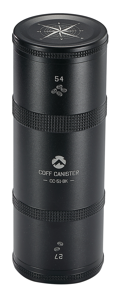 CC-51-BK Coffee Canister, 2-Stage CNC Cutting Duralumin, Black, Stainless Steel