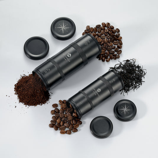 CC-51-BK Coffee Canister, 2-Stage CNC Cutting Duralumin, Black, Stainless Steel