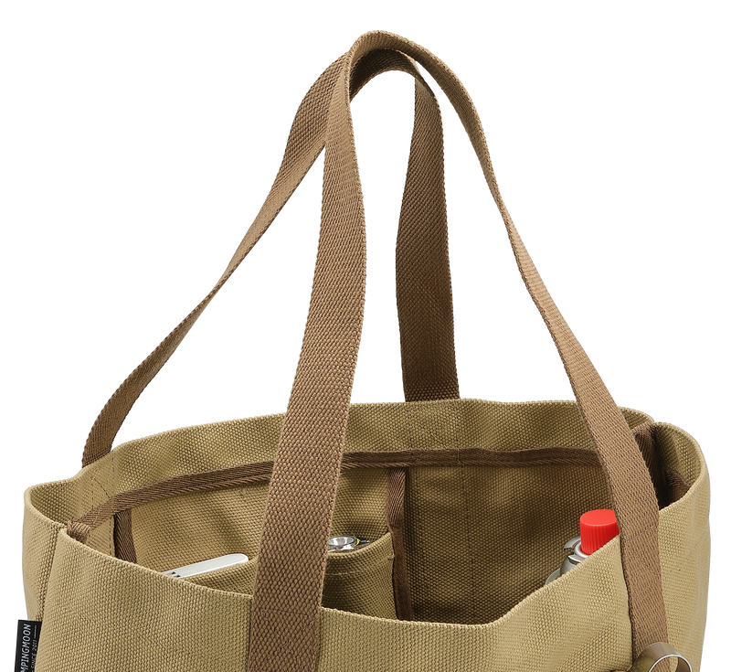 Load image into Gallery viewer, B-189 Open Top Canvas Tote Bag Long Handle Camping Gear Storage Case