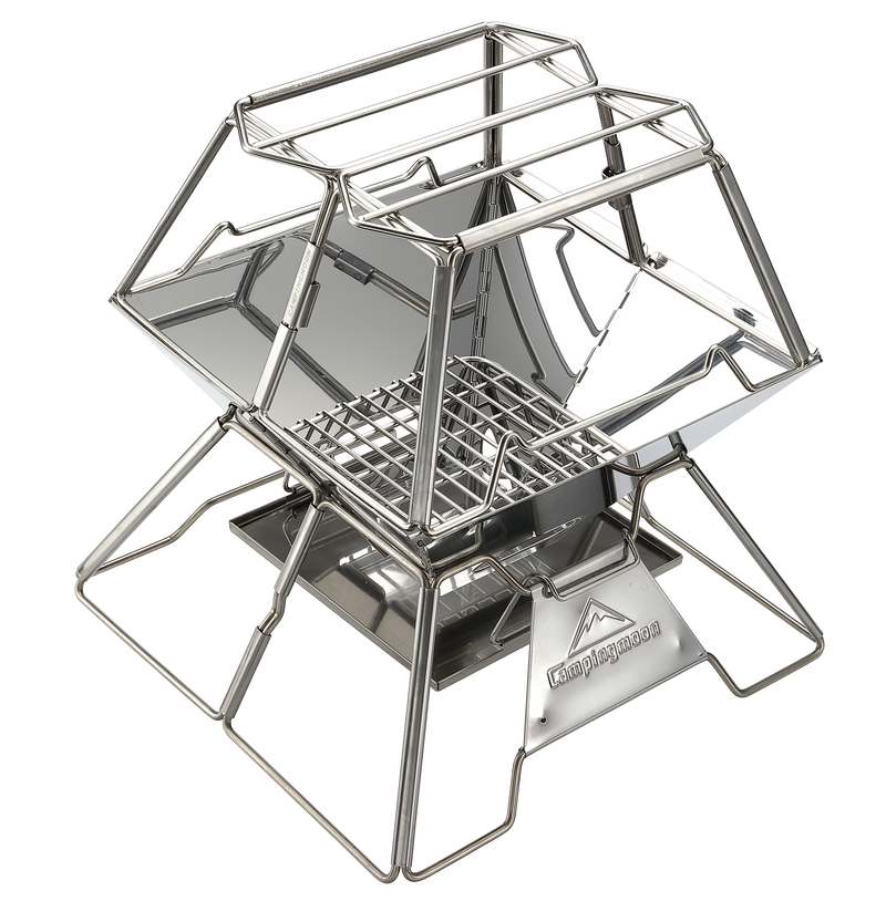 Load image into Gallery viewer, MT-2-ST Collapsible Stainless Steel Campfire Cooking Stand Trivet for Outdoor Camping