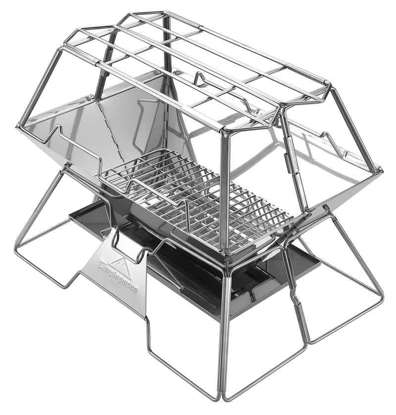 Load image into Gallery viewer, MT-3-ST Collapsible Stainless Steel Cooking Stand Trivet for Campfire Outdoor