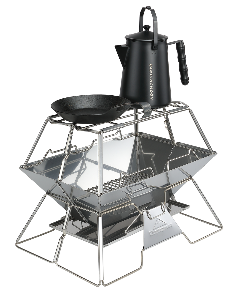 Load image into Gallery viewer, MT-3-ST Collapsible Stainless Steel Cooking Stand Trivet for Campfire Outdoor