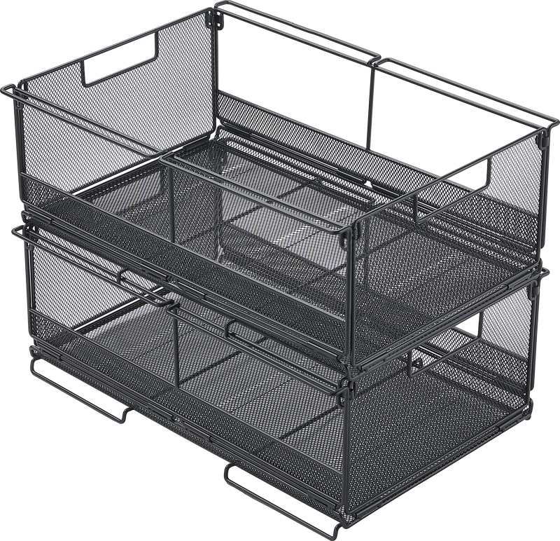 Load image into Gallery viewer, CK-51BK Folding Metal Storage Box | 2-Unit Diamond Mesh Collapsible Storage Crate