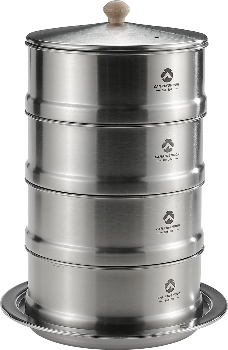 Laden Sie das Bild in Galerie -Viewer, S363 Stainless Steel Camping Steamer Set