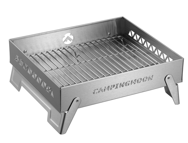 Load image into Gallery viewer, MT-6-LT Portable Small Charcoal Grill Fire Pit, Stainless Steel, Outdoor Cooking