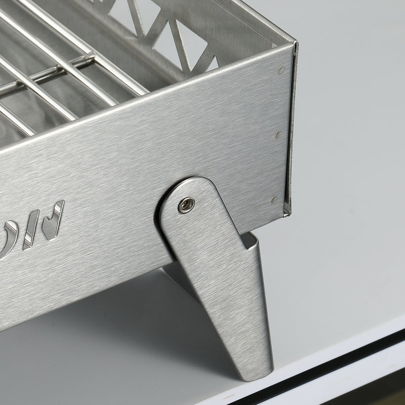 Load image into Gallery viewer, MT-6-LT Portable Small Charcoal Grill Fire Pit, Stainless Steel, Outdoor Cooking