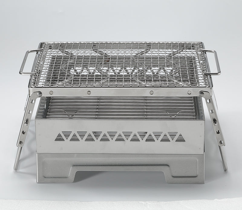 Load image into Gallery viewer, MT-6-LT Portable Small Charcoal Grill Fire Pit, Stainless Steel, Outdoor Cooking