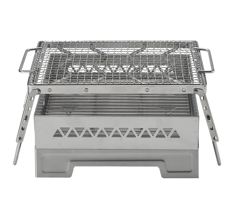 Load image into Gallery viewer, MT-6-LT Portable Small Charcoal Grill Fire Pit, Stainless Steel, Outdoor Cooking