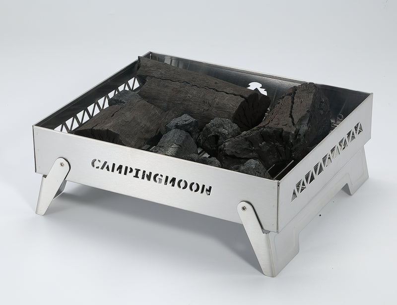 Load image into Gallery viewer, MT-6-LT Portable Small Charcoal Grill Fire Pit, Stainless Steel, Outdoor Cooking