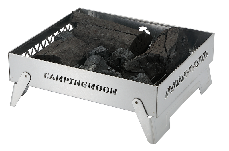 Load image into Gallery viewer, MT-6-LT Portable Small Charcoal Grill Fire Pit, Stainless Steel, Outdoor Cooking