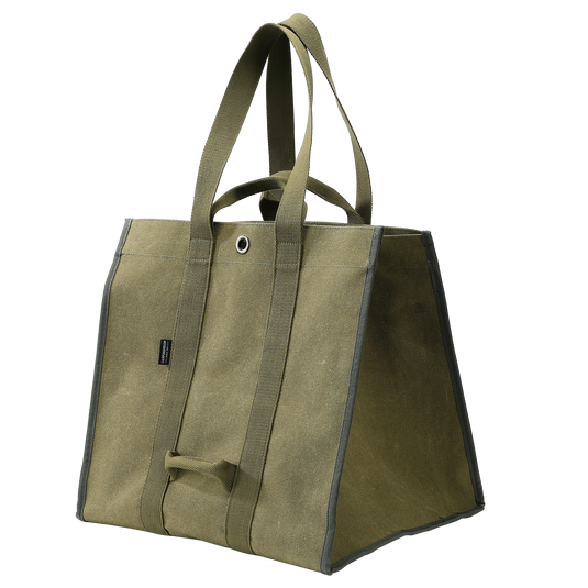 BC-400 Firewood Log Carrier Tote Fire Wood Canvas Khaki Durable Easy Carry