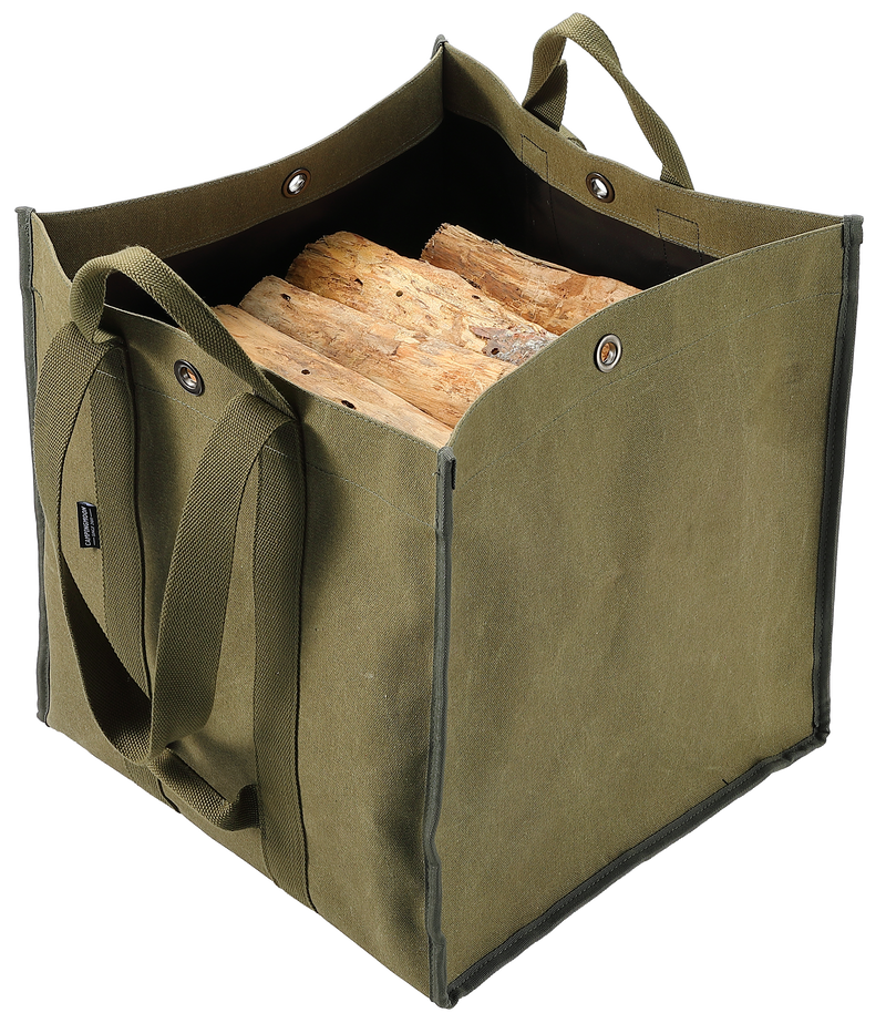Load image into Gallery viewer, BC-400 Firewood Log Carrier Tote Fire Wood Canvas Khaki Durable Easy Carry