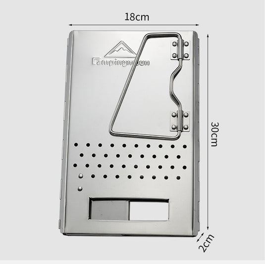 MT-17 Charcoal Chimney Starter, Collapsible Foldable Grill Chimney, Stainless Steel