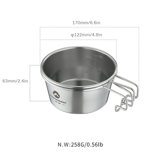 S-360 2-Piece Stainless Steel Deep Sierra Cup with bag, 450ml