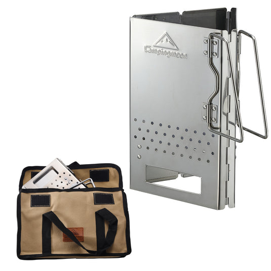 MT-17 Charcoal Chimney Starter, Collapsible Foldable Grill Chimney, Stainless Steel