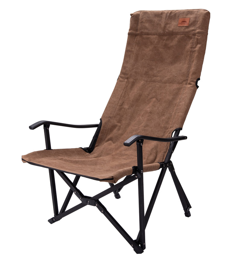 Load image into Gallery viewer, F-1002C-CF Foldable High-Back Low Camping Chair - Cotton Canvas in Coyote Brown