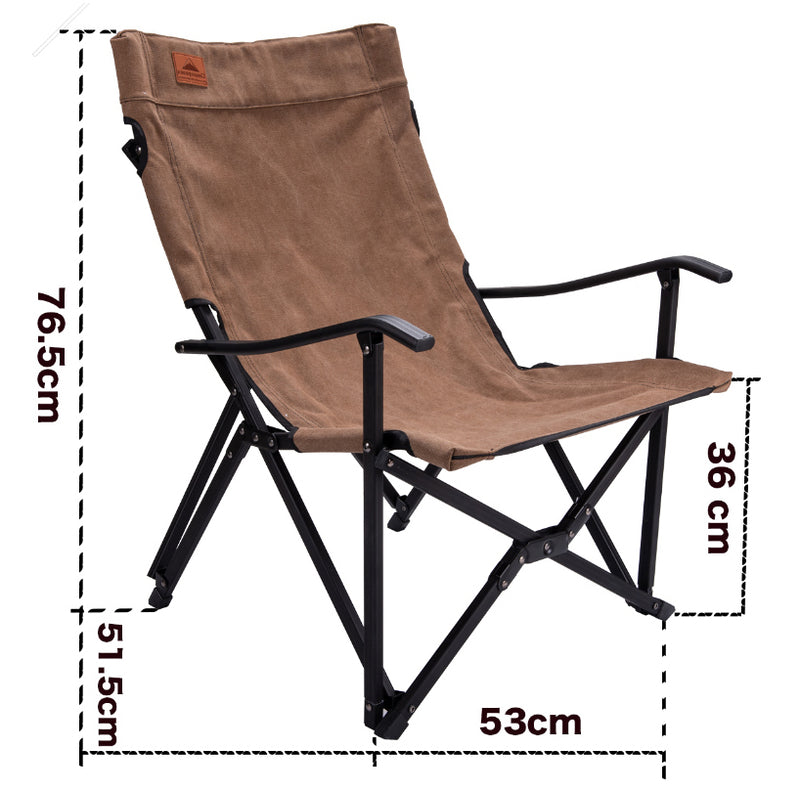 Load image into Gallery viewer, F-1003C-CF Foldable Low Camping Chair - Cotton Canvas in Coffee