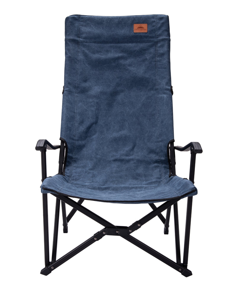 Load image into Gallery viewer, F-1002C-BL Foldable High-Back Low Camping Chair - Cotton Canvas in Blue