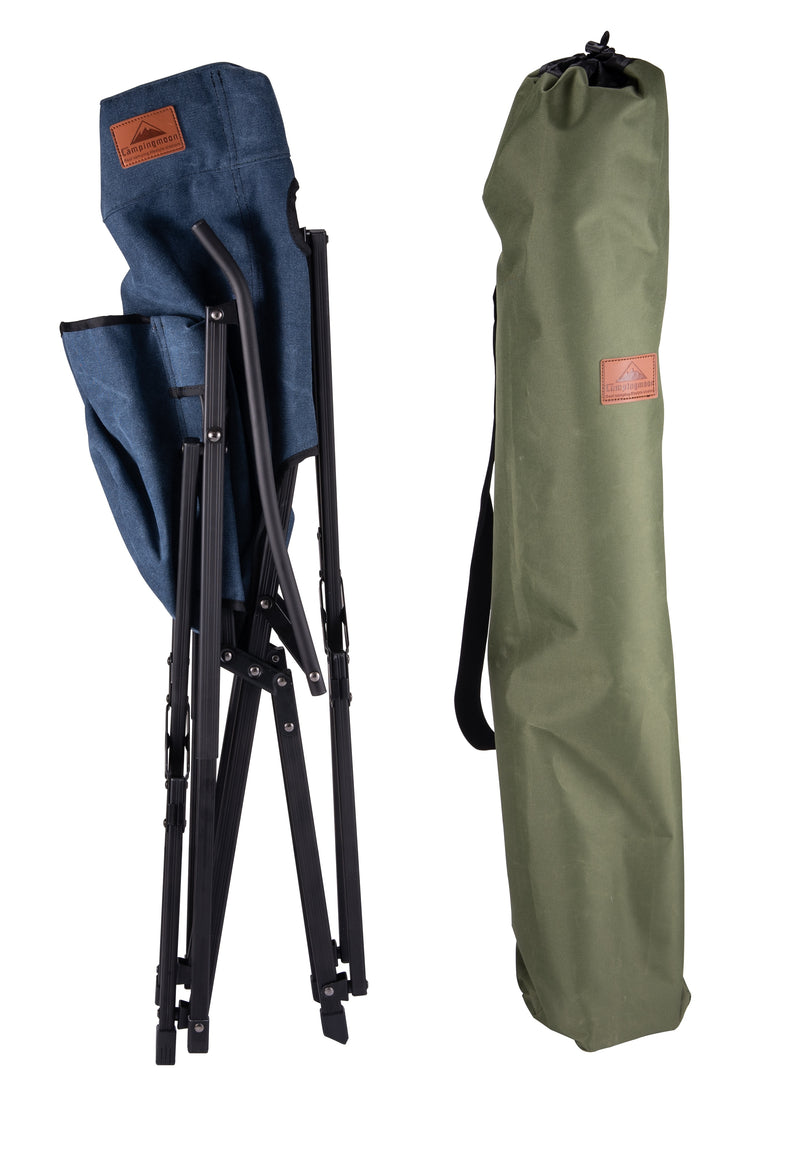 Load image into Gallery viewer, F-1003C-BL Foldable Low Camping Chair - Cotton Canvas in Blue