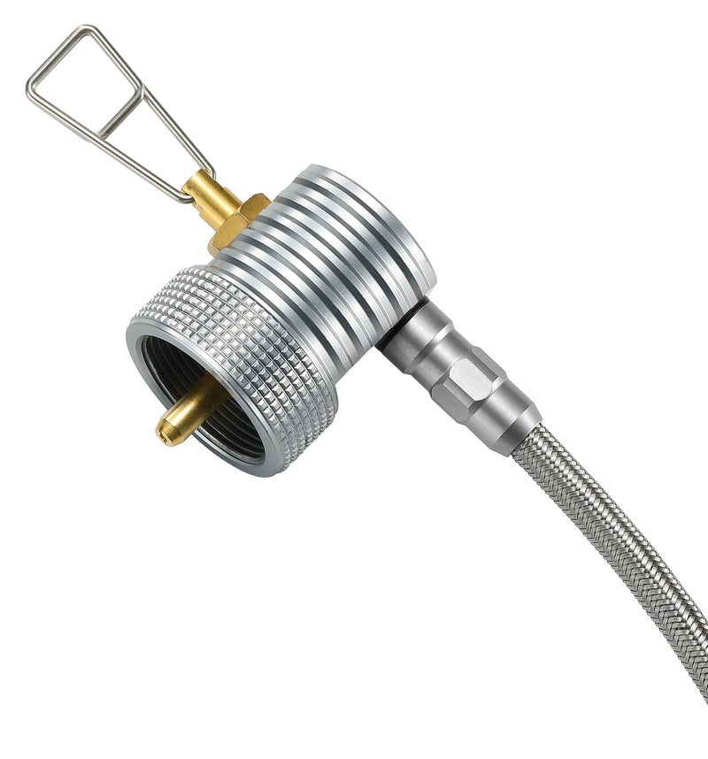Laden Sie das Bild in Galerie -Viewer, Propangas auf Butan Adapter mit Regler & Schlauch – Aluminium | Z59-CB