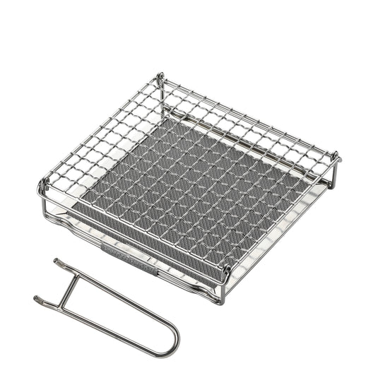 US-1615 Stainless Steel Camping Toaster, Gas Stove Bread Toaster with Mesh Fork