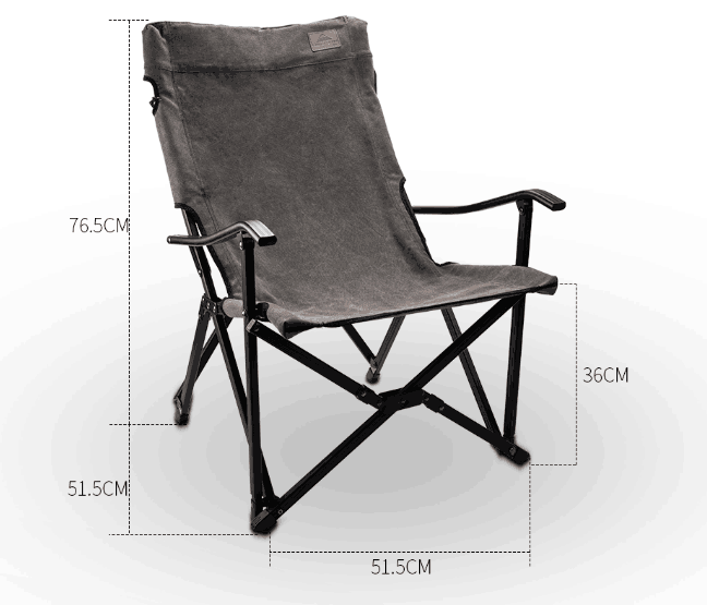 Load image into Gallery viewer, F-1003C-H Foldable Low Camping Chair - Cotton Canvas in Gray