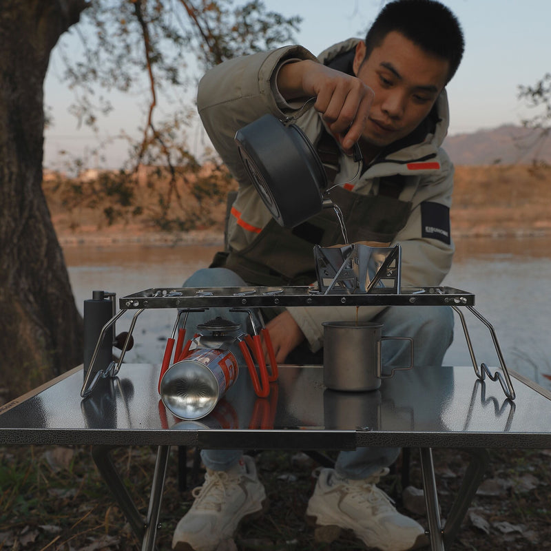 Load image into Gallery viewer, MS-1111 Portable Folding Stainless Steel Campfire Grill - 14-Inch Length