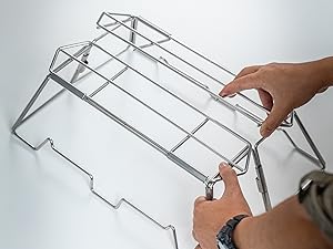 Set the top grate in place and adjust the shape to complete the setup.