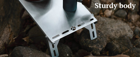 1.5mm thick stainless steel legs and 1mm thick stainless steel top plate