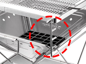 HEIGHT ADJUSTABEL GRILL BRIDGE
You can adjust height of grill bridge in three stages to control the heating power for cooking, BBQ, grilling.