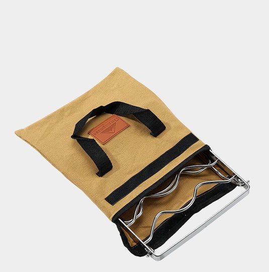 MS-1012 Folding 2-Height Adjustable Campfire Pot Stand - 9.5'' Stainless Steel with Storage Bag