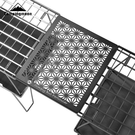 T-2309-C Black Aluminum Field Rack Connecting Top Plate - Half Size with Leaf Design