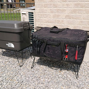KEEP YOUR COOLER BAG & STORAGE CONTAINER CLEAN
You can put cooler bag or storage container on this rack to prevent put them on ground directly.
You can also put firewood on it for storing, drying or displaying firewood.