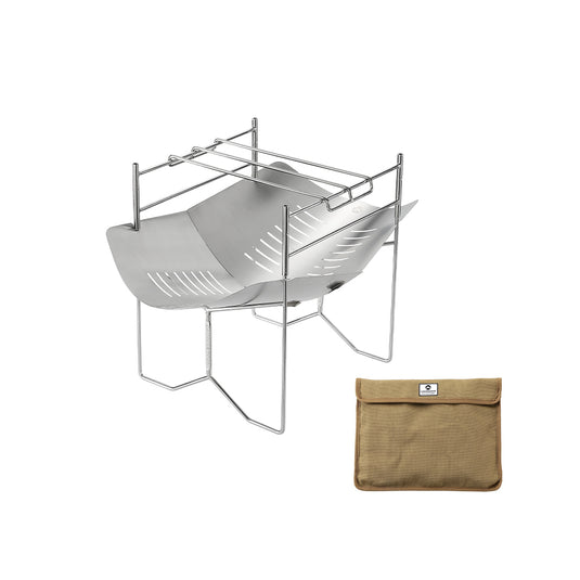 SOLO-A4 Solo A4 Size Camping Grill - Stainless Steel Campfire Stand
