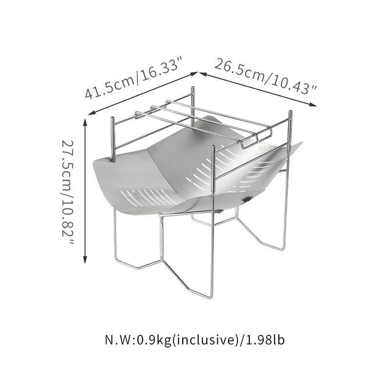 Load image into Gallery viewer, SOLO-A4 Solo A4 Size Camping Grill - Stainless Steel Campfire Stand